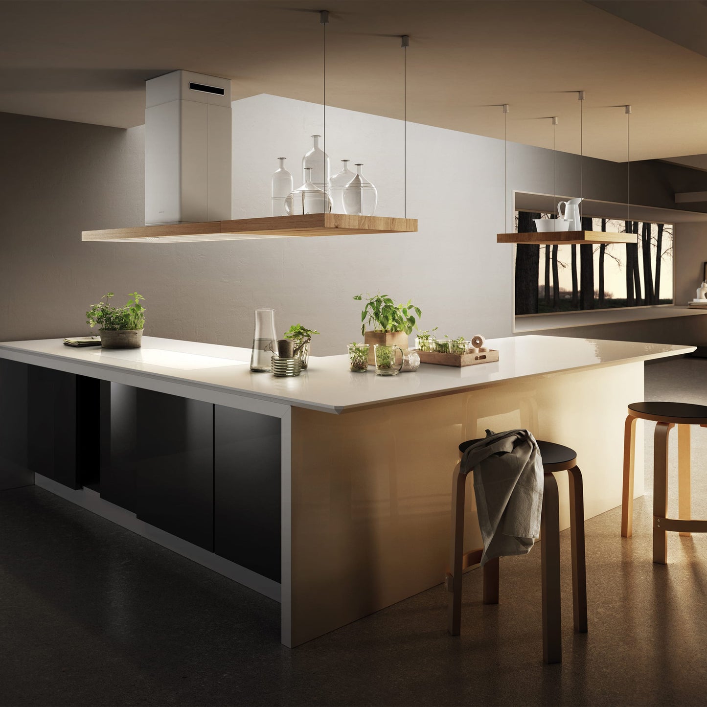 elica Bio Island 48inch / 70inch (120cm/180cm) Oak Country Style Island Range Hood