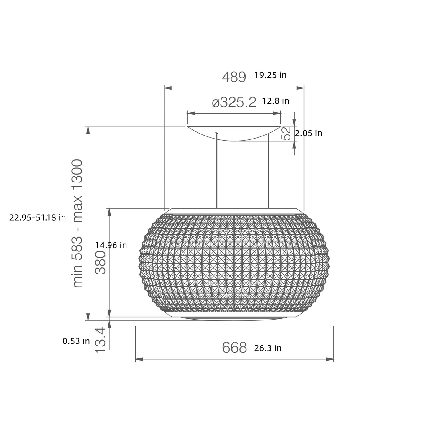 elica Interstellar 65cm/ 26inch pendant-shaped internal circulation island range hood