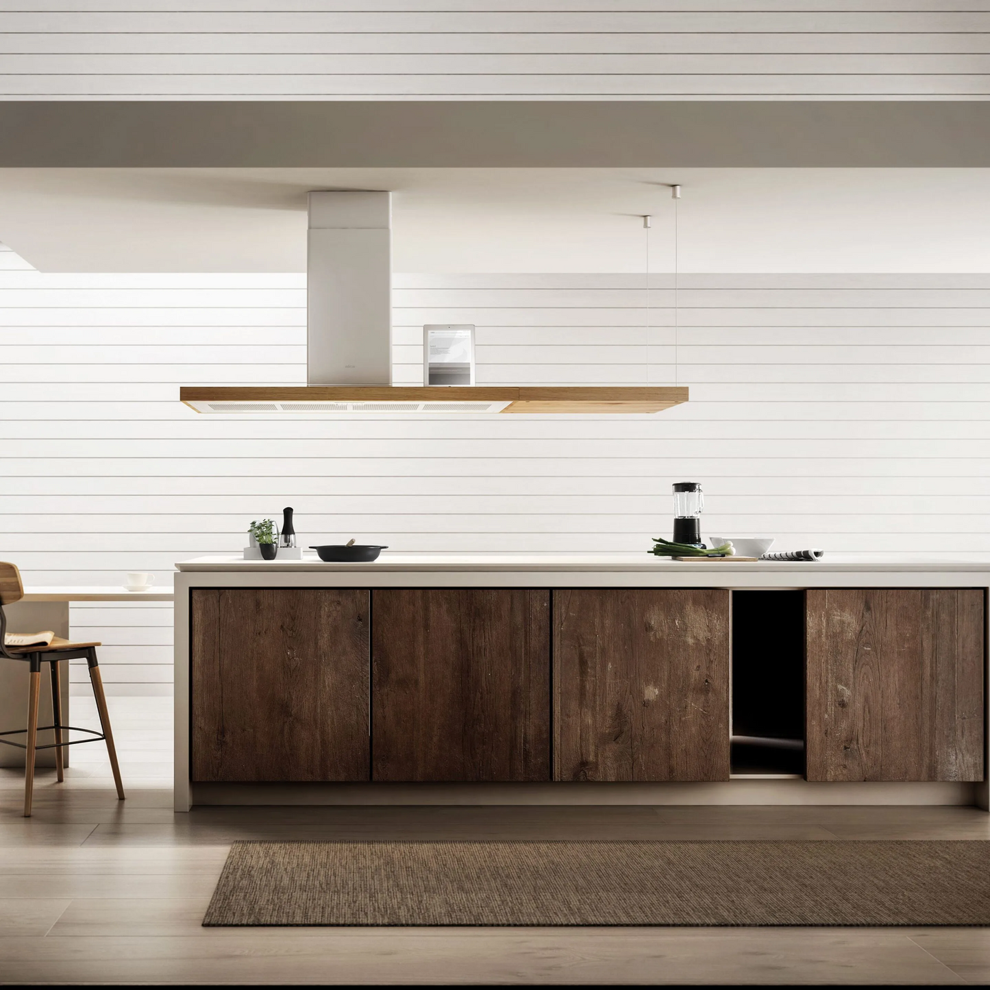 elica Bio Island 48inch / 70inch (120cm/180cm) Oak Country Style Island Range Hood