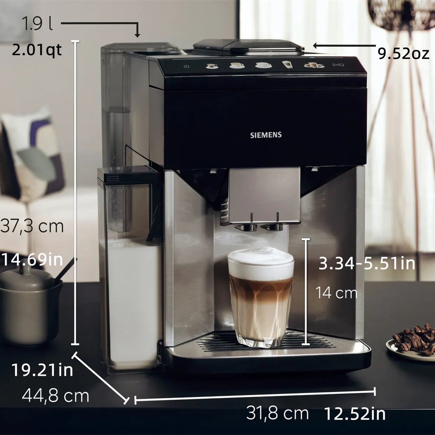 SIEMENS EQ500 Fully Automatic Coffee Machine (Integrated Milk Container)