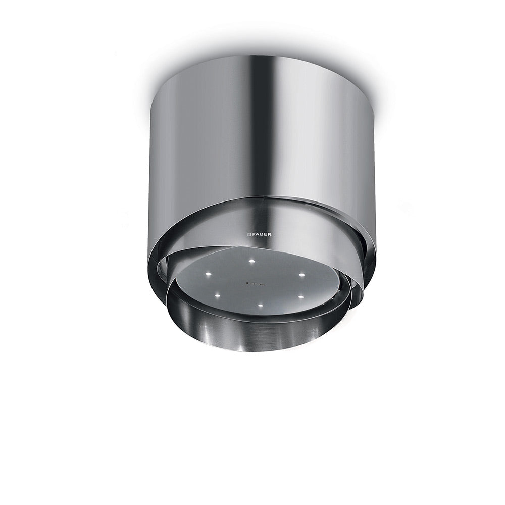 Faber Pareo 40cm Cylindrical Retractable Island Range Hood