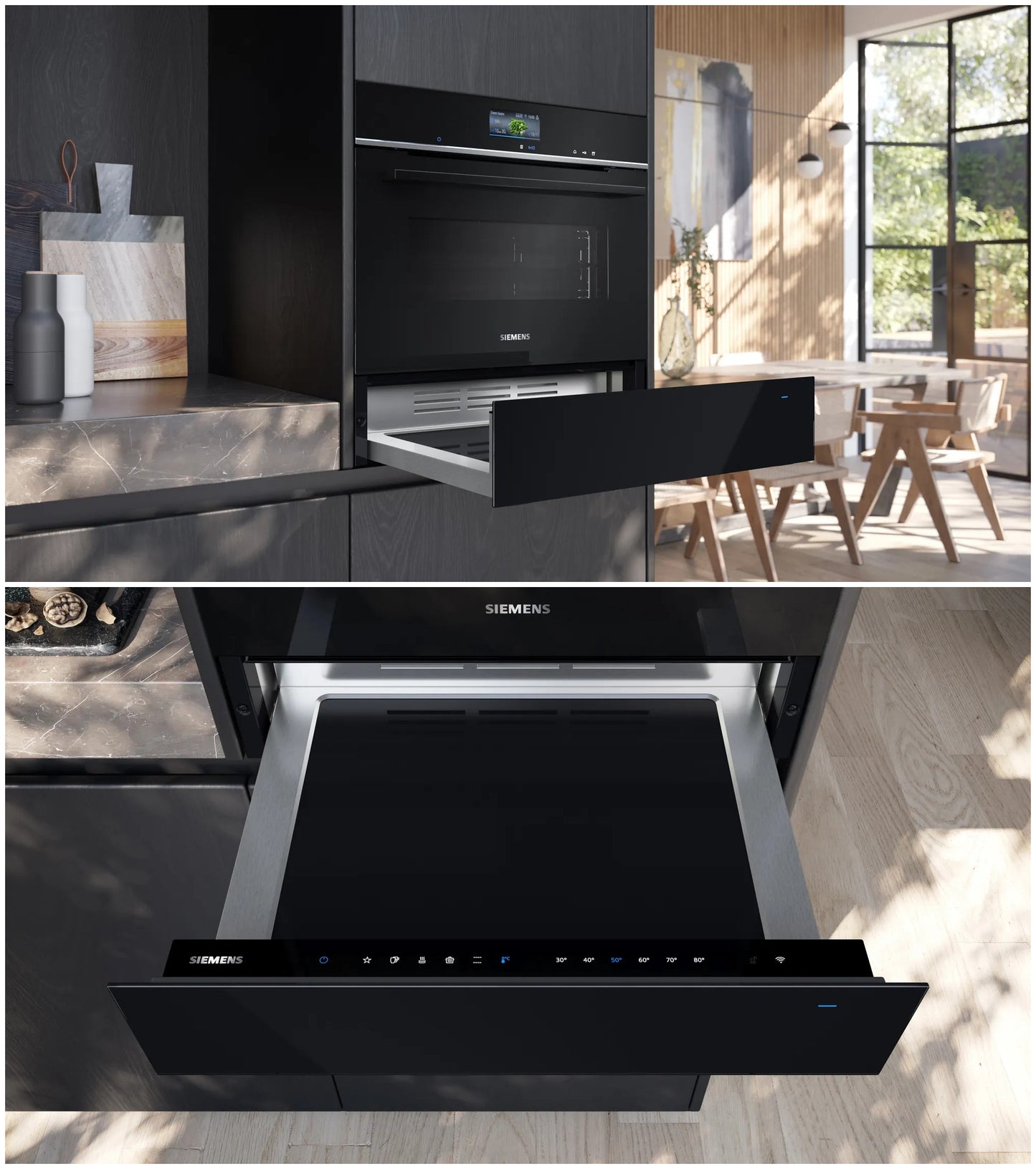 Siemens Black Standard Built-in Warming Drawer